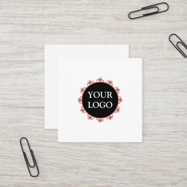 Personalized Custom Your Own Logo Square Business  Square Business Card (Front/Back In Situ)