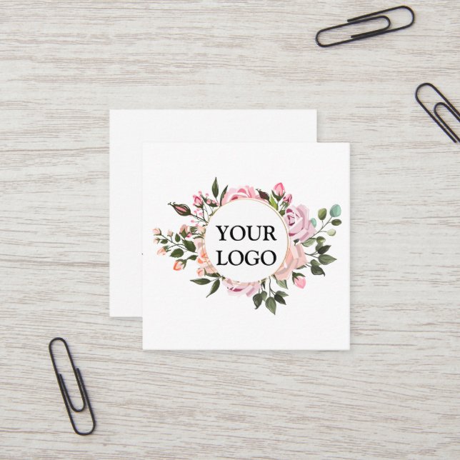 Personalized Custom Your Own Logo Square Business  Square Business Card (Front/Back In Situ)