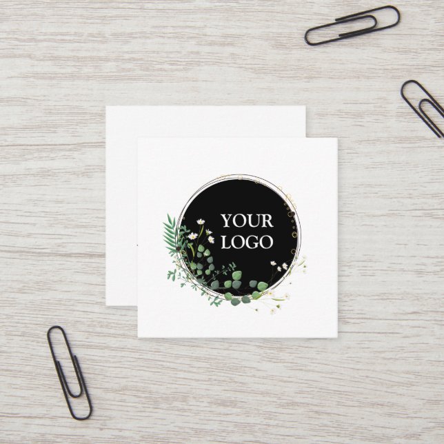 Personalized Custom Your Own Logo Square Business  Square Business Card (Front/Back In Situ)
