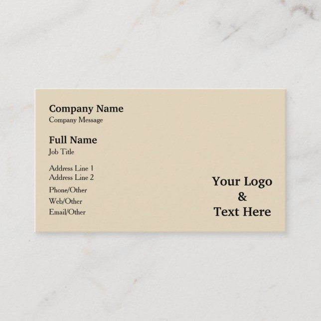 Personalized Custom Your Own Logo & Text Business Card (Front)
