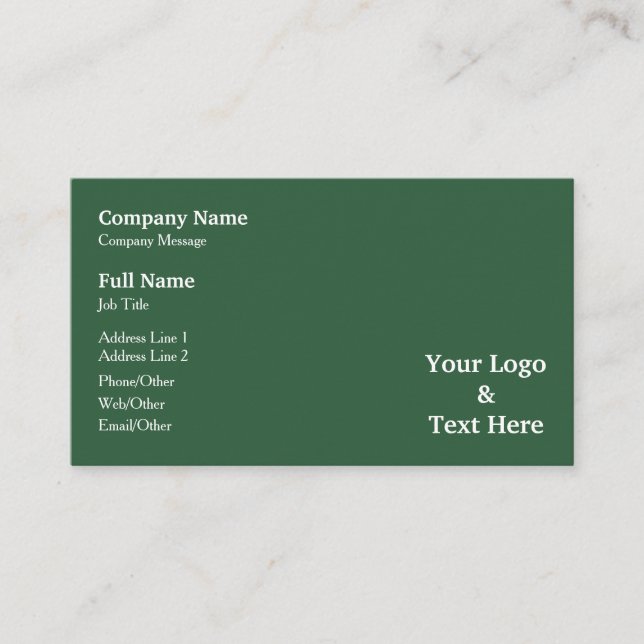 Personalized Custom Your Own Logo & Text Business Card (Front)