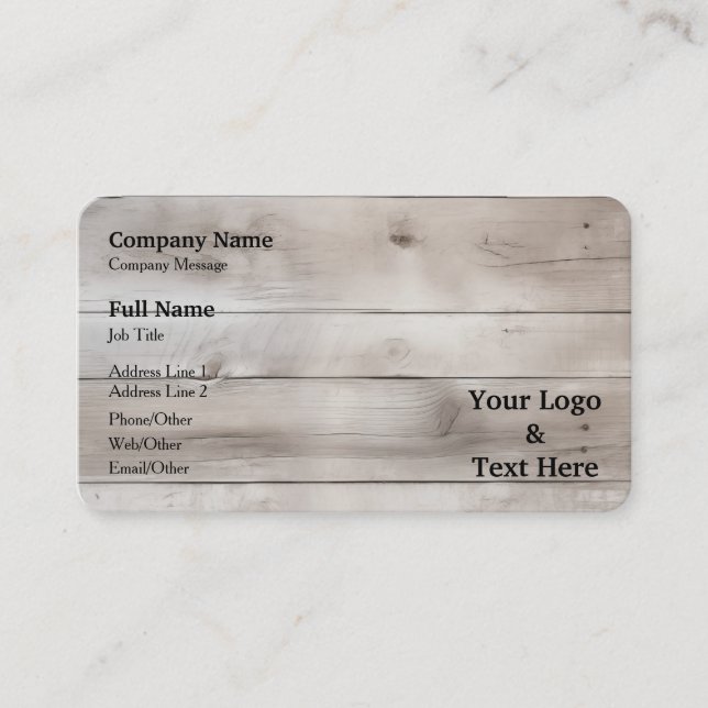 Personalized Custom Your Own Logo & Text Business Card (Front)