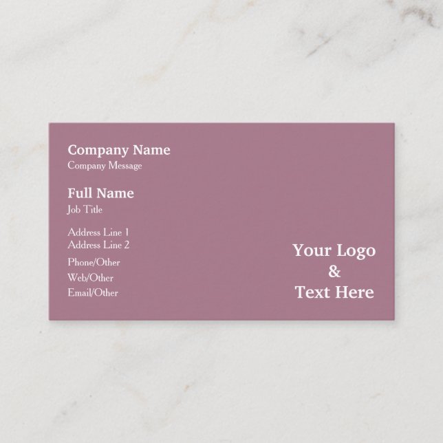 Personalized Custom Your Own Logo & Text Business Card (Front)