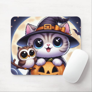 Personalized custom your own photo Halloween Cat  Mouse Pad