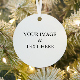 Personalized Custom Your Own Photo Metal Ornament