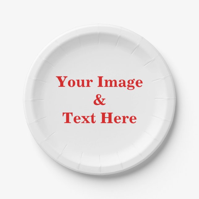 Personalized Custom Your Own Photo Paper Plate (Front)