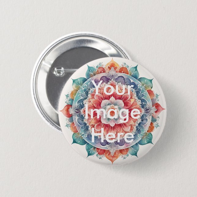 Personalized Custom Your Own Photo Pinback Button (Front & Back)