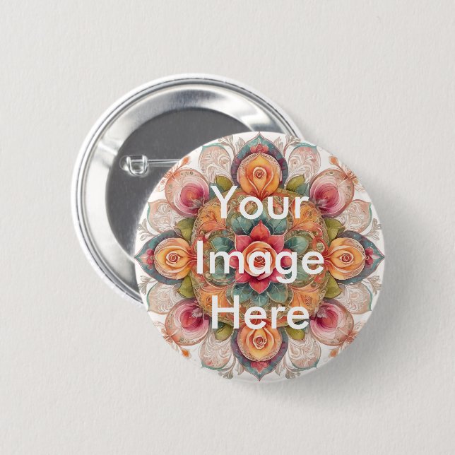 Personalized Custom Your Own Photo Pinback Button (Front & Back)