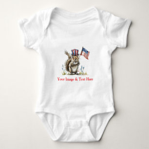 Personalized Custom Your Own Photo & Text 4th July Baby Bodysuit