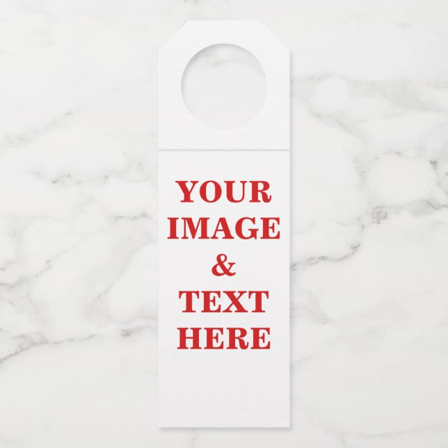 Personalized Custom Your Own Photo & Text Bottle Tag (Front)