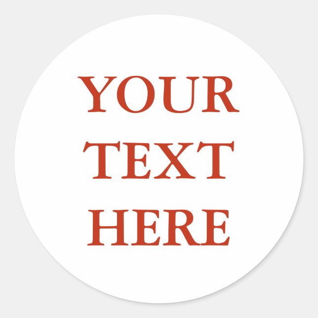 Personalized Custom Your Own Photo & Text Classic Round Sticker (Front)