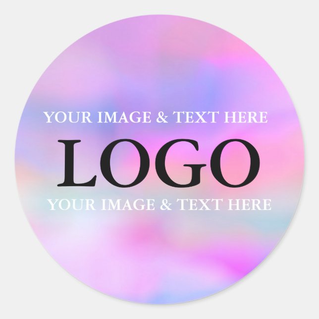 Personalized Custom Your Own Photo & Text Classic Round Sticker (Front)