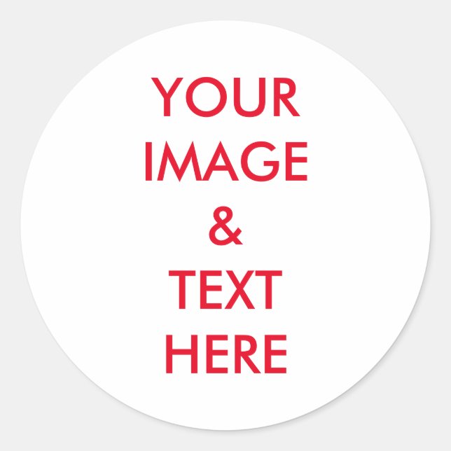 Personalized Custom Your Own Photo & Text Classic Round Sticker (Front)