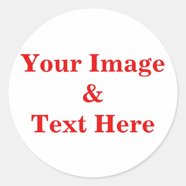 Personalized Custom Your Own Photo & Text Classic Round Sticker (Front)