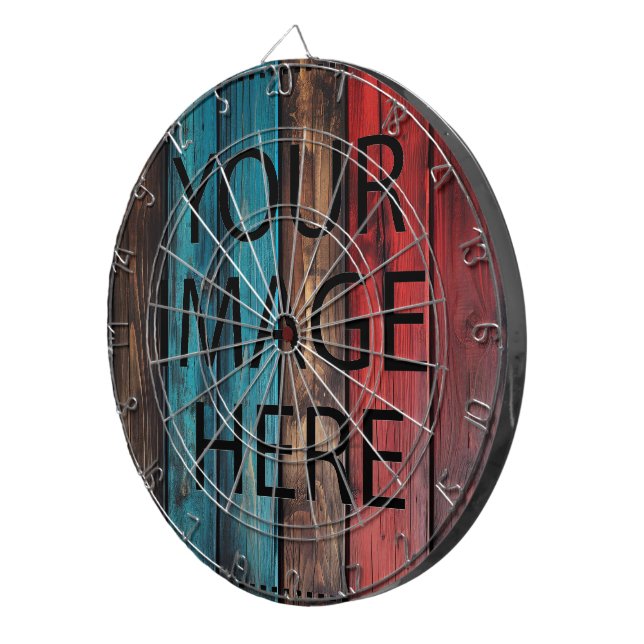 Personalized Custom Your Own Photo & Text Dartboard (Front Right)