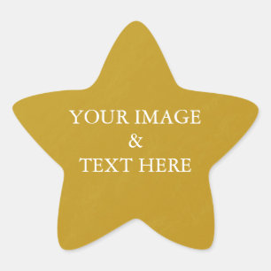 Personalized Custom Your Own Photo & Text Gold Sta Star Sticker