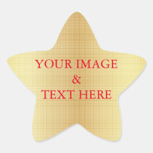 Personalized Custom Your Own Photo & Text Gold Star Sticker