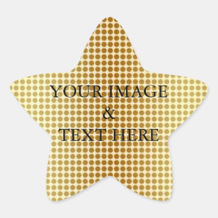 Personalized Custom Your Own Photo & Text Gold Star Sticker