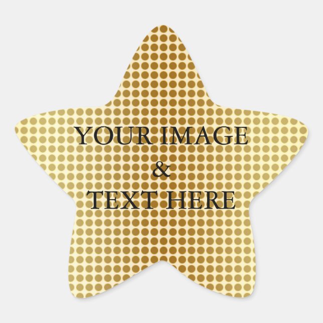 Personalized Custom Your Own Photo & Text Gold Star Sticker (Front)