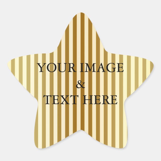 Personalized Custom Your Own Photo & Text Gold Star Sticker (Front)