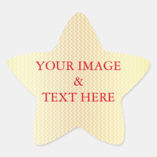 Personalized Custom Your Own Photo & Text Gold Star Sticker