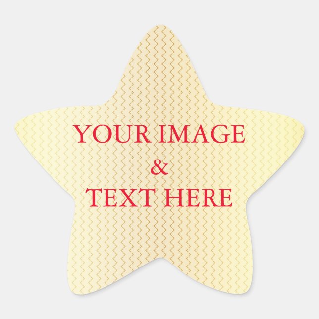 Personalized Custom Your Own Photo & Text Gold Star Sticker (Front)