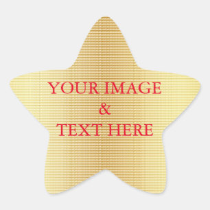 Personalized Custom Your Own Photo & Text Gold Star Sticker