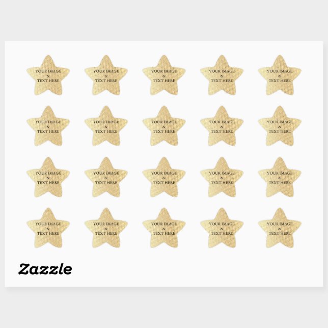 Personalized Custom Your Own Photo & Text Gold Star Sticker (Sheet)