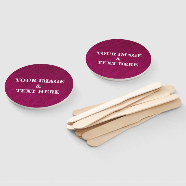 Personalized Custom Your Own Photo & Text Hand Fan (Non-assembled)
