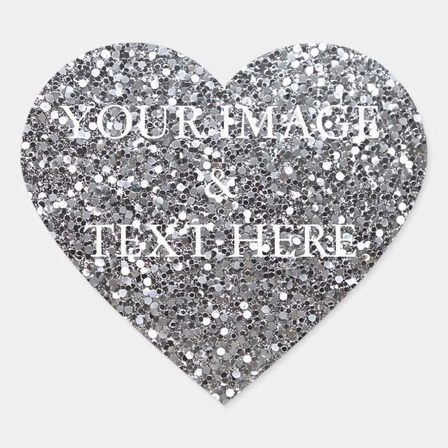 Personalized Custom Your Own Photo & Text Heart Sticker (Front)