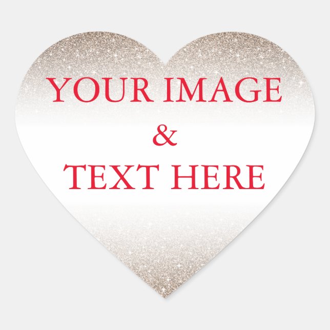 Personalized Custom Your Own Photo & Text Heart Sticker (Front)