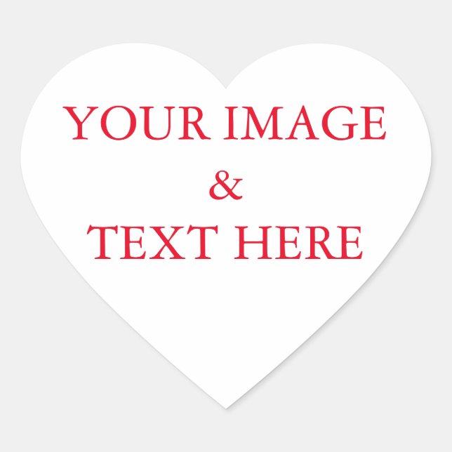 Personalized Custom Your Own Photo & Text Heart Sticker (Front)