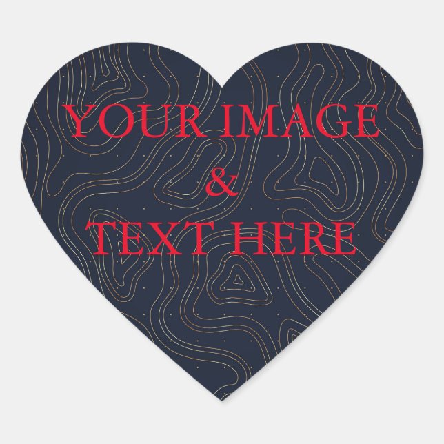 Personalized Custom Your Own Photo & Text Heart Sticker (Front)