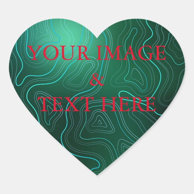 Personalized Custom Your Own Photo & Text Heart Sticker (Front)