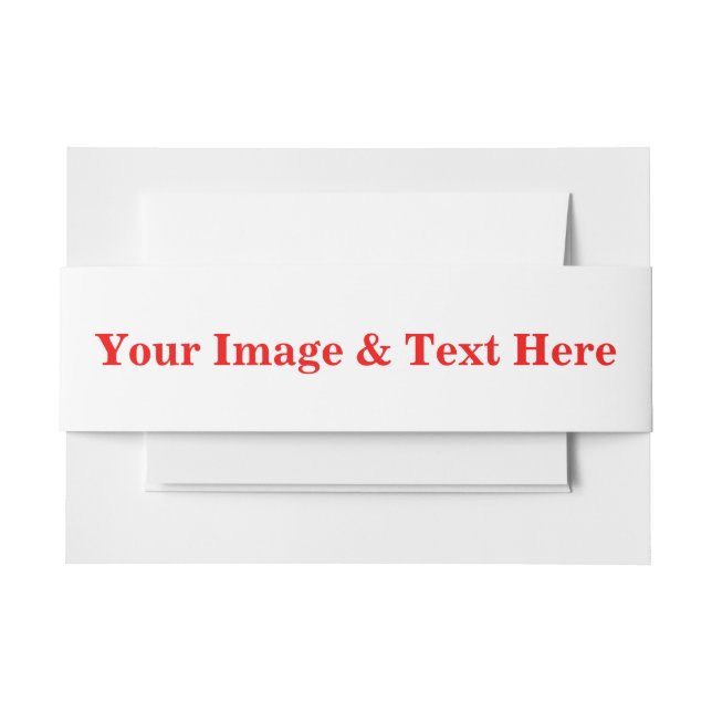 Personalized Custom Your Own Photo & Text Invitation Belly Band (Front Example)