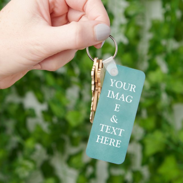 Personalized Custom Your Own Photo & Text  Keychain (Hand)