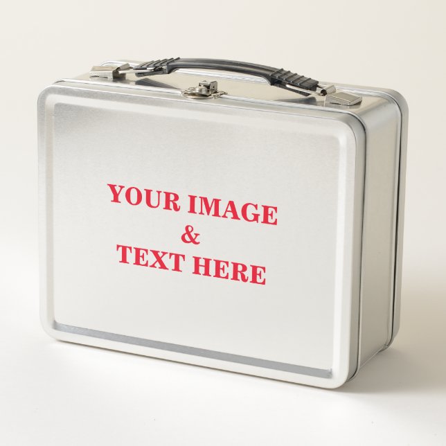 Personalized Custom Your Own Photo & Text Metal Lunch Box (Front)