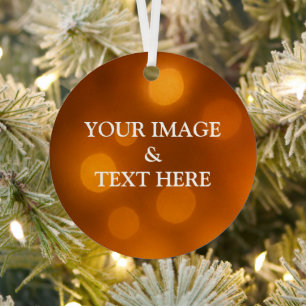 Personalized Custom Your Own Photo & Text  Metal Ornament