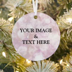 Personalized Custom Your Own Photo & Text Metal Ornament