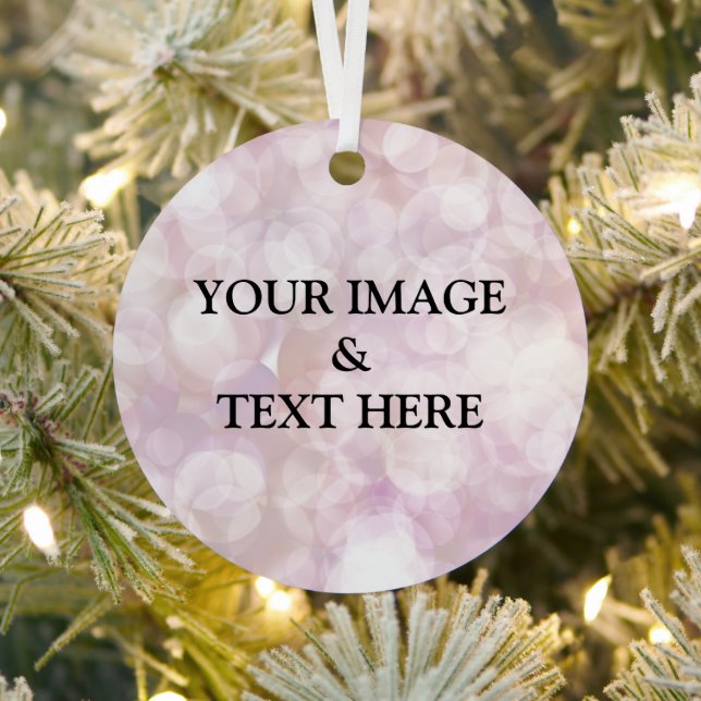 Personalized Custom Your Own Photo & Text  Metal Ornament (Insitu)