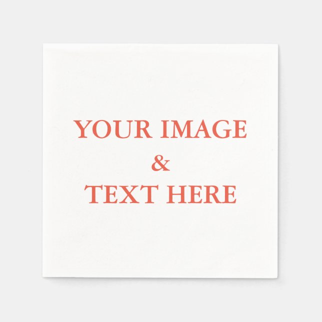 Personalized Custom Your Own Photo & Text Napkin (Front)