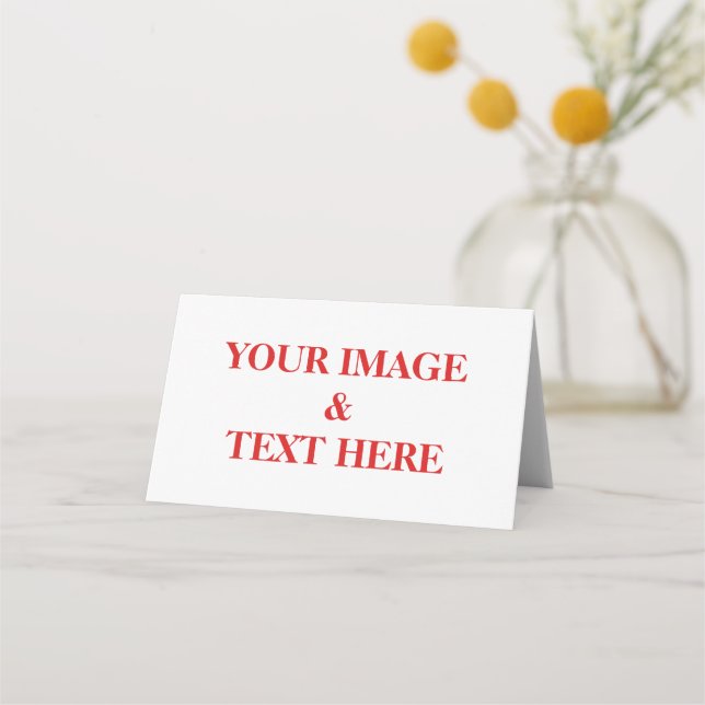 Personalized Custom Your Own Photo & Text Place Card (Front)