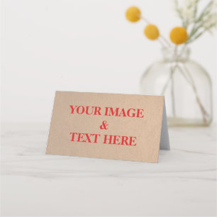 Personalized Custom Your Own Photo & Text Place Card