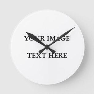 Personalized Custom Your Own Photo & Text Round Clock