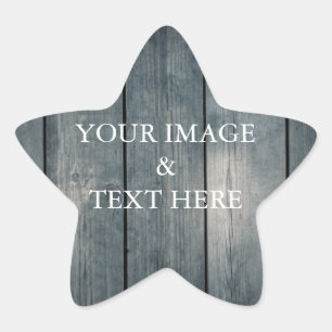 Personalized Custom Your Own Photo & Text Star Sticker