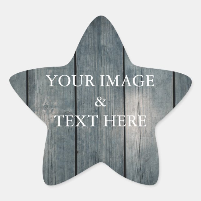 Personalized Custom Your Own Photo & Text Star Sticker (Front)