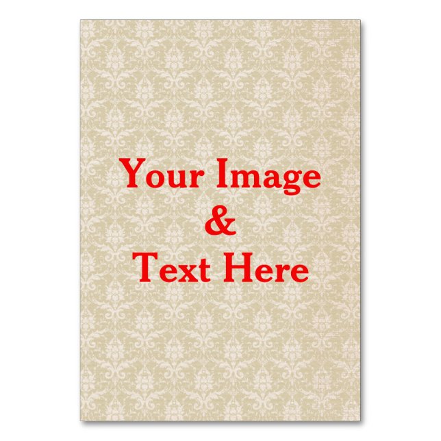 Personalized Custom Your Own Photo & Text Table Nu Number (Front)