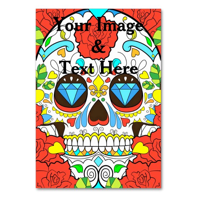 Personalized Custom Your Own Photo & Text Table Nu Table Number (Front)