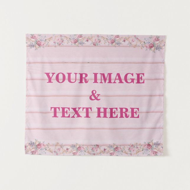 Personalized Custom Your Own Photo & Text Tapestry (Front (Horizontal))