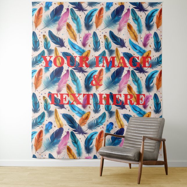 Personalized Custom Your Own Photo & Text Tapestry (In Situ)